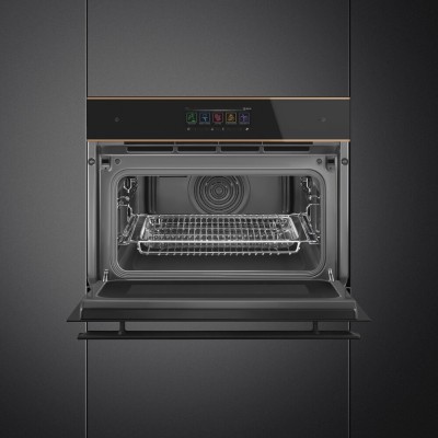 Smeg so4606wm2pnr forno microonde combinato da incasso h 45 cm nero