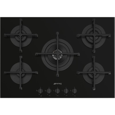 Plaque de cuisson à gaz Smeg PV275B 72 cm en verre noir