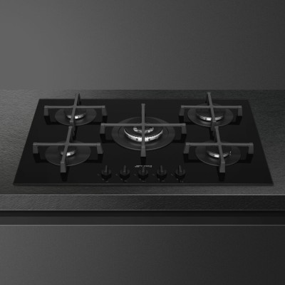 Smeg pv275b piano cottura a gas 72 cm vetro nero