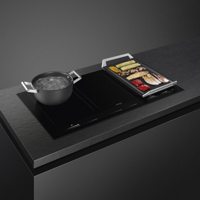 Placa de inducción Smeg sim1964d de 90 cm, vitrocerámica negra