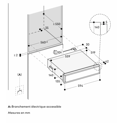 Gaggenau GV451120 wbudowana szuflada próżniowa h 14 cm stal nierdzewna - szkło