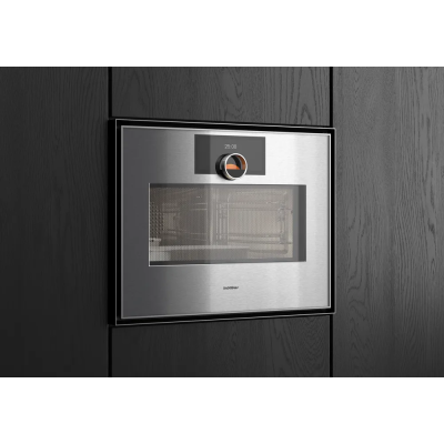 Piekarnik mikrofalowy do zabudowy Gaggenau GM451120, wysokość 45 cm, stal nierdzewna i szkło