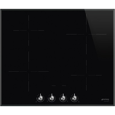 Plaque de cuisson à induction Smeg si364bm avec boutons 60 cm vitrocéramique noire