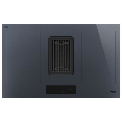 Plaque de cuisson à induction Smeg hobd182dg avec hotte aspirante 80 cm gris
