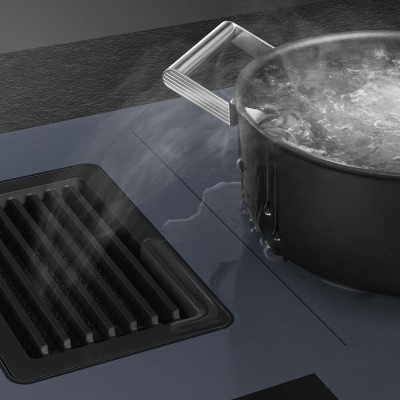 Plaque de cuisson à induction Smeg hobd182dg avec hotte aspirante 80 cm gris