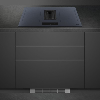 Plaque de cuisson à induction Smeg hobd182dg avec hotte aspirante 80 cm gris