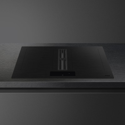 Placa de inducción Smeg hobd382mb2 con campana integrada de 83 cm, vitrocerámica negra