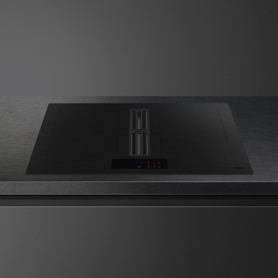 Placa de inducción Smeg hobd382mb2 con campana integrada de 83 cm, vitrocerámica negra