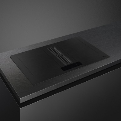 Placa de inducción Smeg hobd382mb2 con campana integrada de 83 cm, vitrocerámica negra