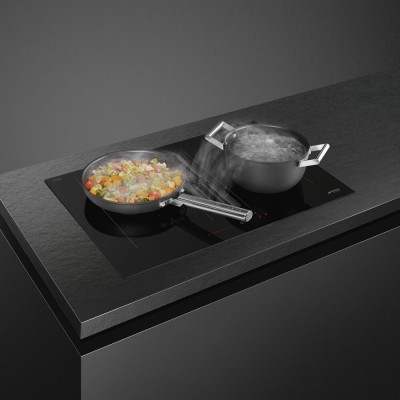 Smeg hobd472d2 piano induzione con cappa integrata 70 cm nero
