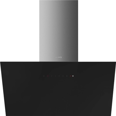 Smeg kicv90bl2 cappa inclinata a parete 90 cm vetro nero