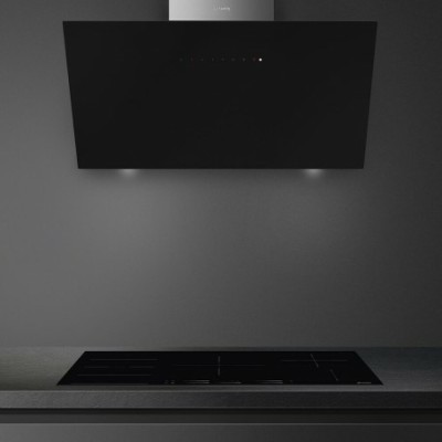 Smeg kicv90bl2 90cm wall-mounted inclined hood black glass