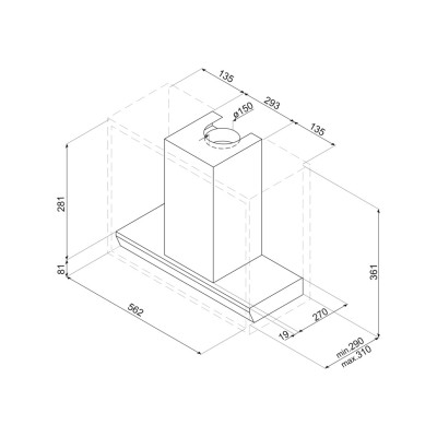 Smeg ksgt64x Design cappa incasso sottopensile 60 cm acciaio inox