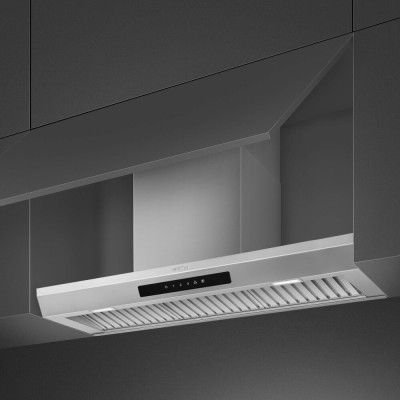 Hotte aspirante design encastrable sous meuble Smeg ksgt94x 90 cm inox
