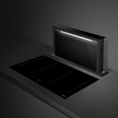 Smeg kdd90cne2 cappa da piano downdraft  90 cm vetro nero