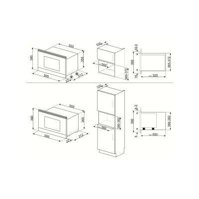 Four à micro-ondes encastrable colonial Smeg MP822PO H 40 cm crème
