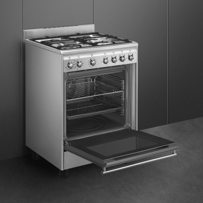 Cocina de gas de encimera Smeg cx60gmx de 60 cm en acero inoxidable
