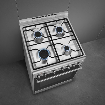 Smeg cx60gmx 60cm Arbeitsplatten-Gasherd Edelstahl