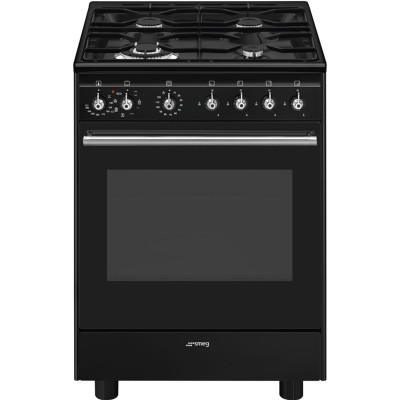 Cocina de gas de encimera Smeg cx61gmbl de 60 cm, color negro
