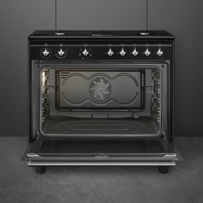 Smeg cx91gmbl 90cm countertop gas cooker black
