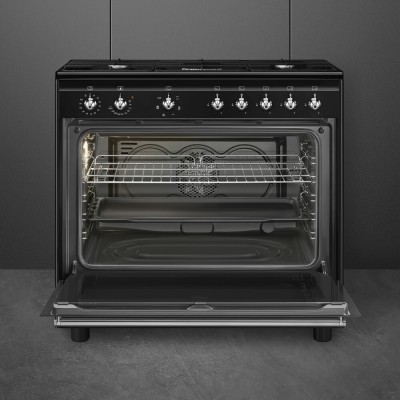 Smeg cx91gmbl 90cm countertop gas cooker black