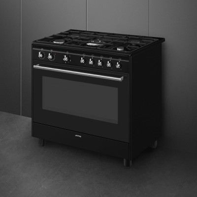 Smeg cx91gmbl 90cm countertop gas cooker black