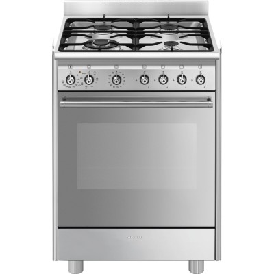 Cocina de gas de encimera Smeg sx61gm de acero inoxidable de 60 cm