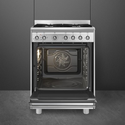 Cocina de gas de encimera Smeg sx61gm de acero inoxidable de 60 cm