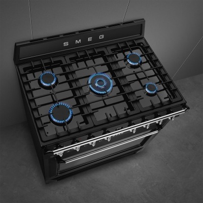 Smeg tr90gmbl 90cm Gas-Tischherd schwarz