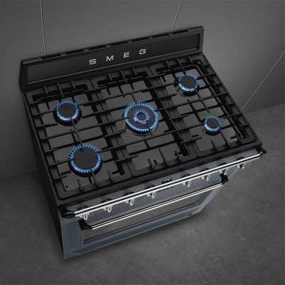 Cuisinière à gaz de comptoir Smeg TR90GMGR 90 cm, grise