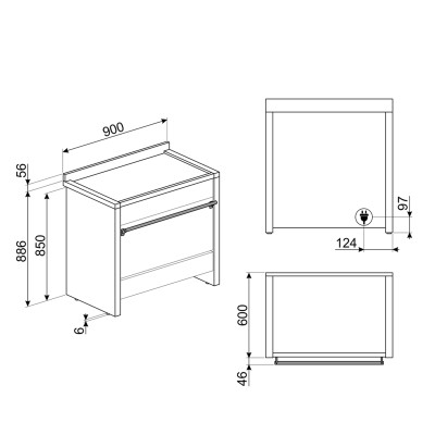 Smeg a1pyid-9 cucina induzione da appoggio 90 cm acciaio inox