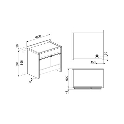 Plaque de cuisson à induction de comptoir Smeg A2PYID-81 100 cm en acier inoxydable