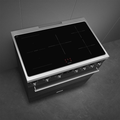 Cocina de inducción de encimera Smeg c9immb2 de 90 cm, color negro