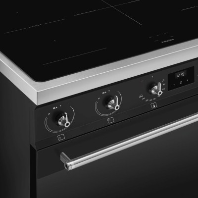 Cocina de inducción de encimera Smeg c9immb2 de 90 cm, color negro