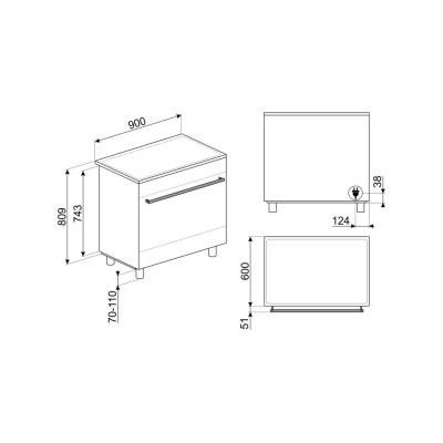 Smeg c9imx2 cucina induzione da appoggio 90 cm acciaio inox