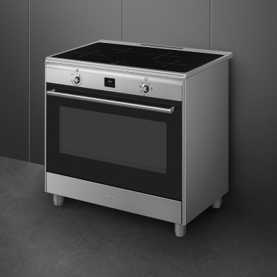 Placa de inducción de encimera Smeg cg90cixt de 90 cm en acero inoxidable