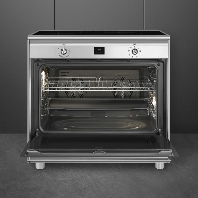 Placa de inducción de encimera Smeg cg90cixt de 90 cm en acero inoxidable