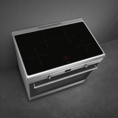 Placa de inducción de encimera Smeg cg90cixt de 90 cm en acero inoxidable