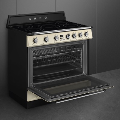 Plaque de cuisson à induction de comptoir Smeg tr90imp 90 cm crème