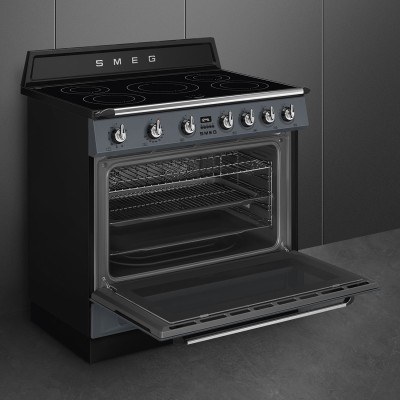 Smeg tr90imgr 90cm Arbeitsplatten-Induktionskochfeld grau