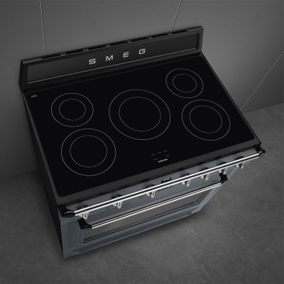 Placa de inducción de encimera Smeg tr90imgr de 90 cm, color gris