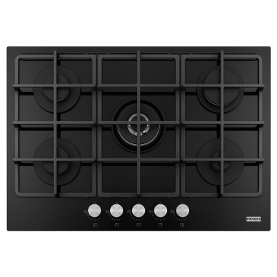 Plaque de cuisson à gaz Franke FHSM 755 4G DC BK C 73 cm, verre noir