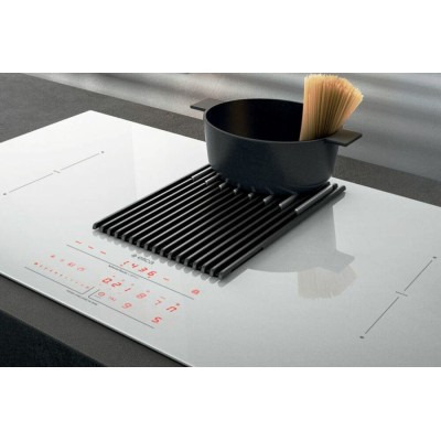 Plaque de cuisson à induction Elica Libra evo wh/a/83 avec hotte intégrée 83 cm verre blanc