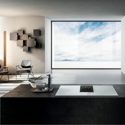 Elica Libra evo wh/a/83 piano induzione con cappa integrata 83 cm vetro bianco