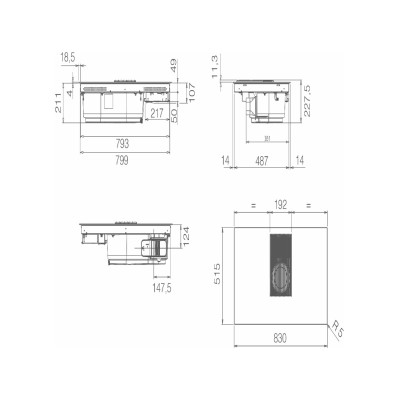 Plaque de cuisson à induction Elica Libra evo wh/a/83 avec hotte intégrée 83 cm verre blanc