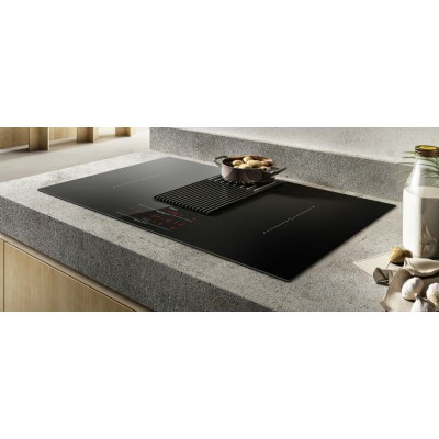 Elica Libra evo bl/a/83 induction hob with integrated hood 83 cm black glass
