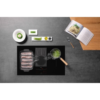 Elica Libra evo bl/a/83 induction hob with integrated hood 83 cm black glass