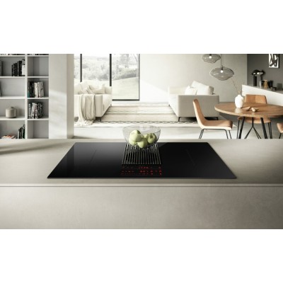 Elica Libra evo bl/a/83 Induktionskochfeld mit integrierter Dunstabzugshaube 83 cm Schwarzglas