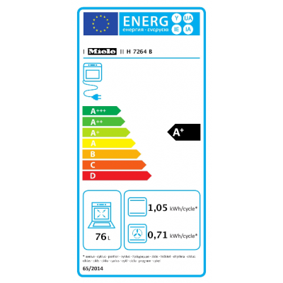 Miele h 7264 b Pureline Horno multifunción empotrado negro