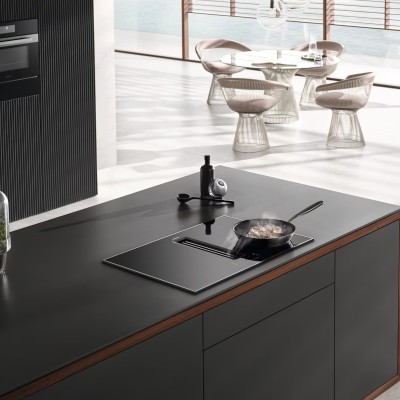 Miele kmda 7473 fr-u Silence induction hob with integrated hood 80 cm black